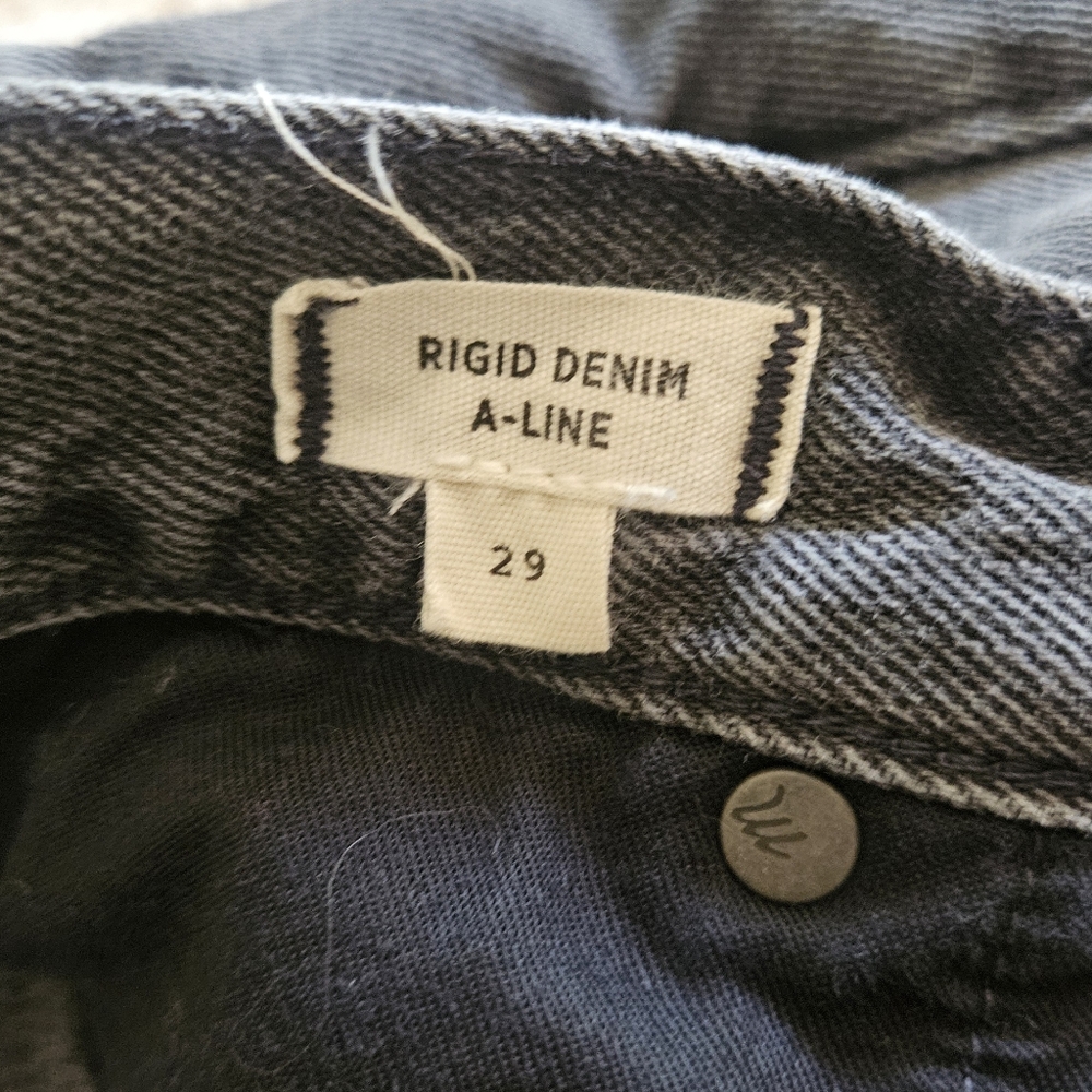 Madewell A-Line Rigid Denim Jean Mini Skirt Size 29 - Picture 6 of 7